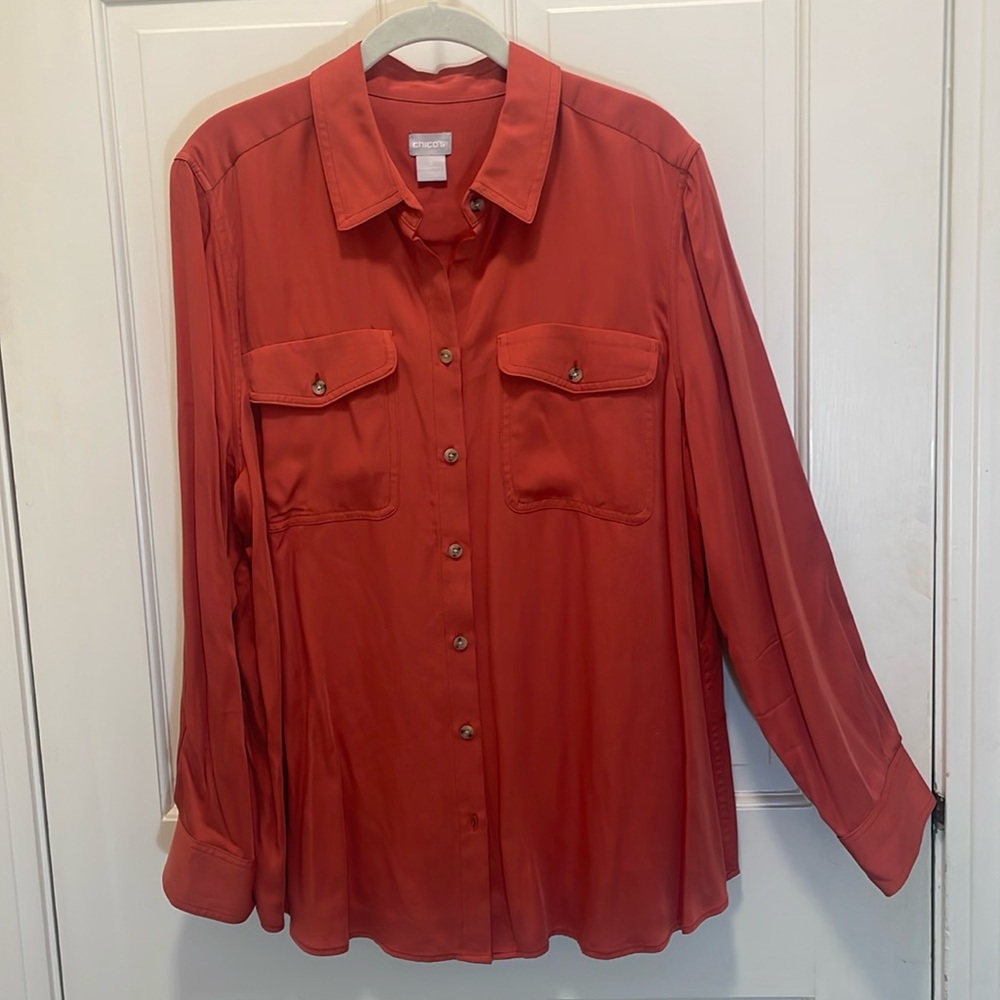 Chico's Women's Modal Button-Up Shirt Size 3